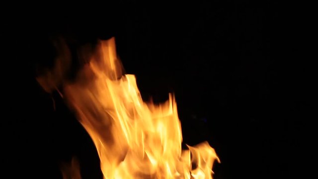 Flame fire movement on a black background