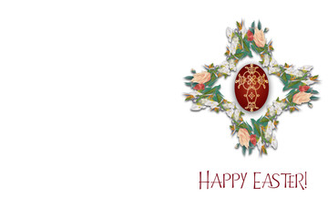 Fototapeta na wymiar Happy Easter - Easter resurrection vintage background or greeting card