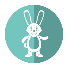 easter bunny cute standing shadow vector illustration eps 10