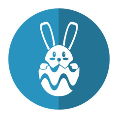 easter bunny in egg surprise shadow vector illustration eps 10