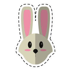 cartoon cute easter face bunny vector illusration eps 10