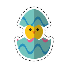 cartoon cute easter egg chicken vector illustration eps 10