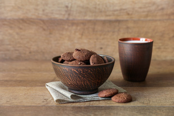 Natural chocolate cookies with cranberries and hazelnuts.