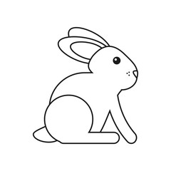 easter bunny cute symbol thin line vector illustration eps 10