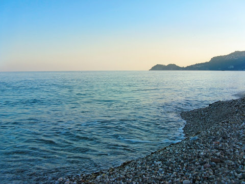 Sunset beach Letojanni Sicilia Italy