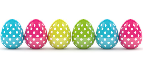 3d render of Easter elegant dotted eggs
