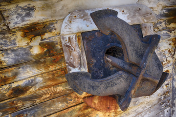 old rusty boat anchor