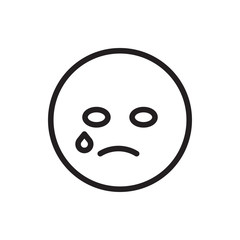 crying emoticon icon illustration