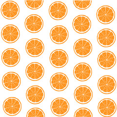 Vector illustration of  fresh orange slices pattern.