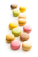 Sweet colorful macarons.