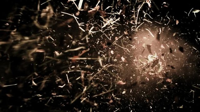 Falling Debris In Slow Motion