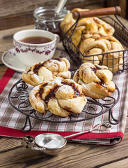 Homemade yeasted buns.