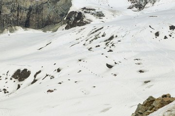 Hikers in Mount Rainier summit, Washington, USA