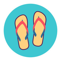 Beach slippers icon