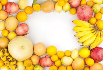 Variety of fresh citrus fruits