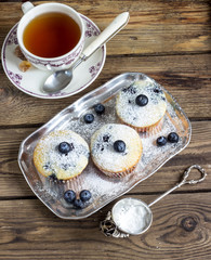 homemade muffins with blueberries