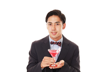 笑顔のウェイター
