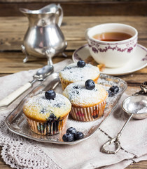 homemade muffins with blueberries