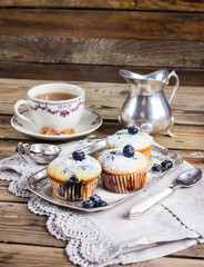 homemade muffins with blueberries