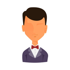 Man portrait face icon web avatar flat style vector.