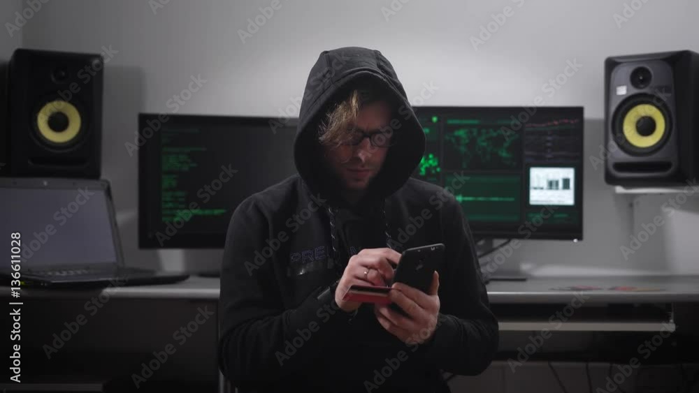 Poster experienced hacker hacks into the customer's bank account using a smartphone and a plastic credit ca