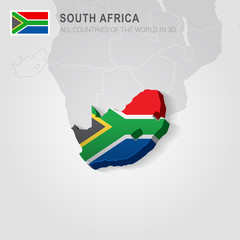 South Africa drawn on gray map