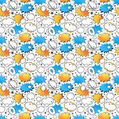 Boom icons seamless pattern explosion.