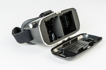 virtual reality simulator glasses for smartphone on white