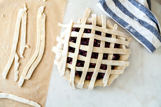 Making Pie Crusts Overhead Scene