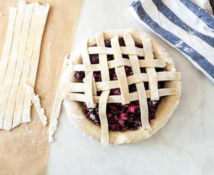 Making Pie Crusts Overhead Scene