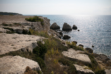 paysage de calanques de Martigues, côte d' Azur, France