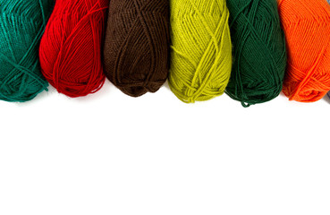 colorful wool yarn rolls