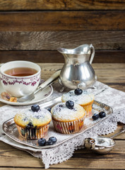 homemade muffins with blueberries