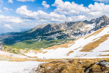 Tatry, widok na  Świnicę, wiosna w górach