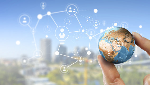 Social connection and networking . Mixed media