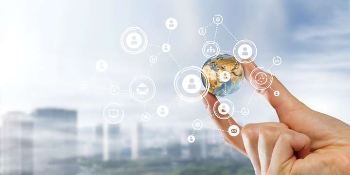 Social connection and networking . Mixed media