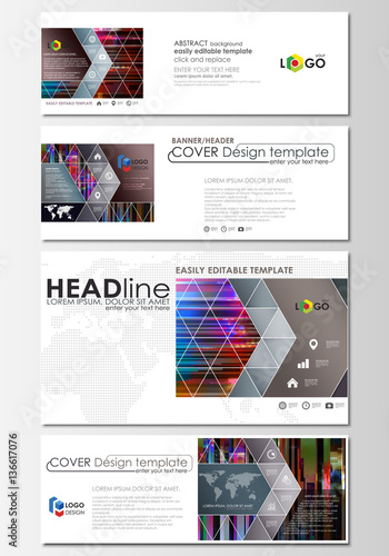 Social Media And Email Headers Set Modern Banners Abstract