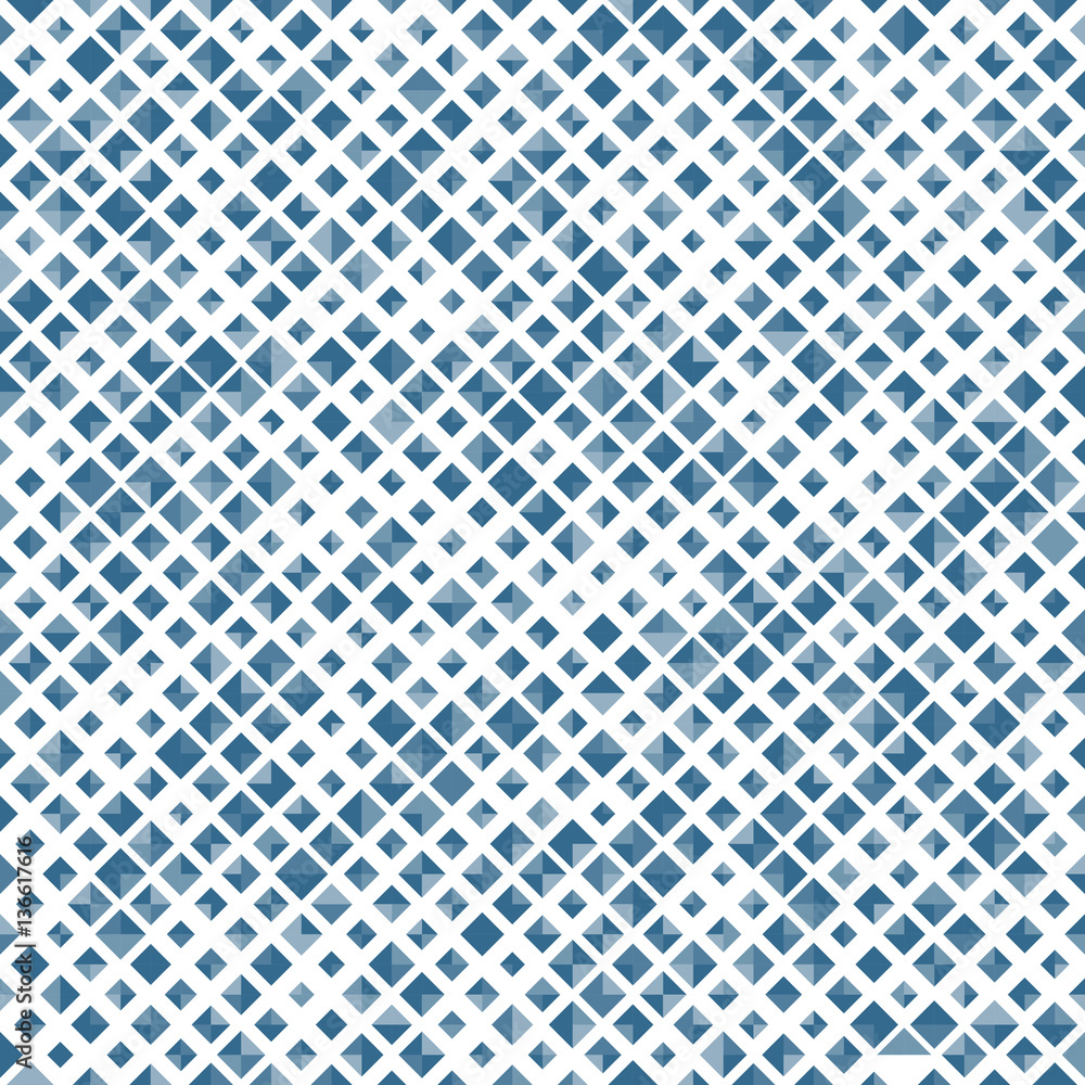 Aufkleber blue color seamless pattern with rhombuses, abstract design geometrical vector background. simple mo