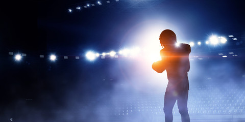 It is game time . Mixed media