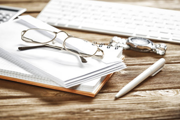 Business still life concept . Mixed media