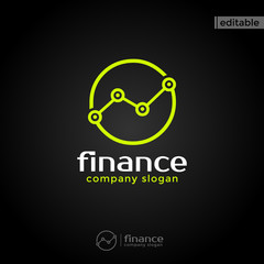 circle finance logo. modern eye catching logo with green color