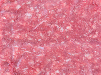 Close view of lean ground packaged beef.
