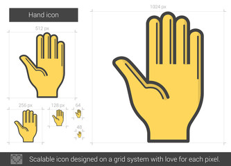 Hand line icon.