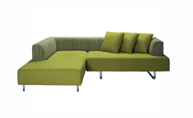 L-shaped sofa isolated with clipping path.
