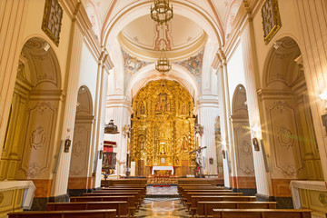CORDOBA, SPAIN - MAY 26, 2015: The nave of church of Monastery of st. Ann and st.Joseph (Convento...