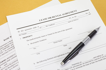 Obraz premium Close - up Lease or Rental agreement form