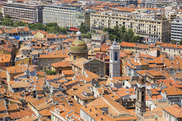 Fototapeta na wymiar Red roofs of Old Nice