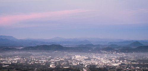 Cityscape from top mountain at Phu Bo Bit, Loei, Thailand