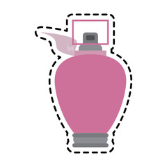 woman fragance bottle icon over white background. colorful design. vector illustration
