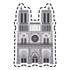 Fototapeta premium notre dame cathedral icon over white background. colorful design. vector illustration
